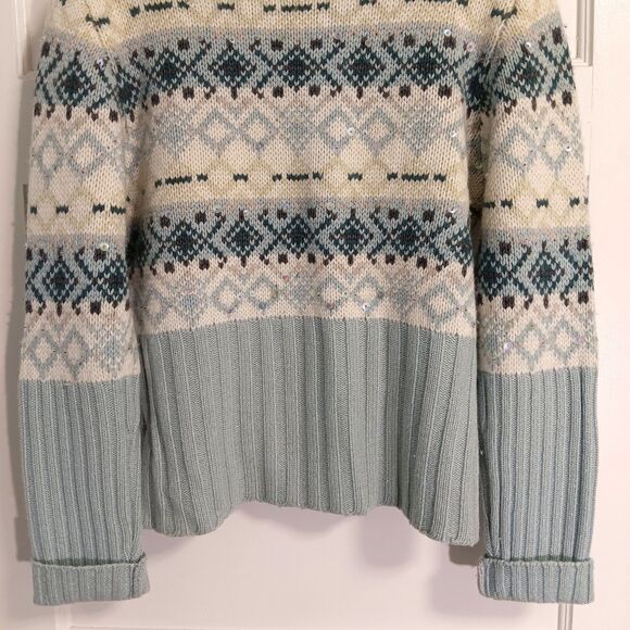 Vtg Neiman Marcus Cashmere Sweater Wn XL Lambswool Angora Fair Isle Icelandic - Picture 6 of 9